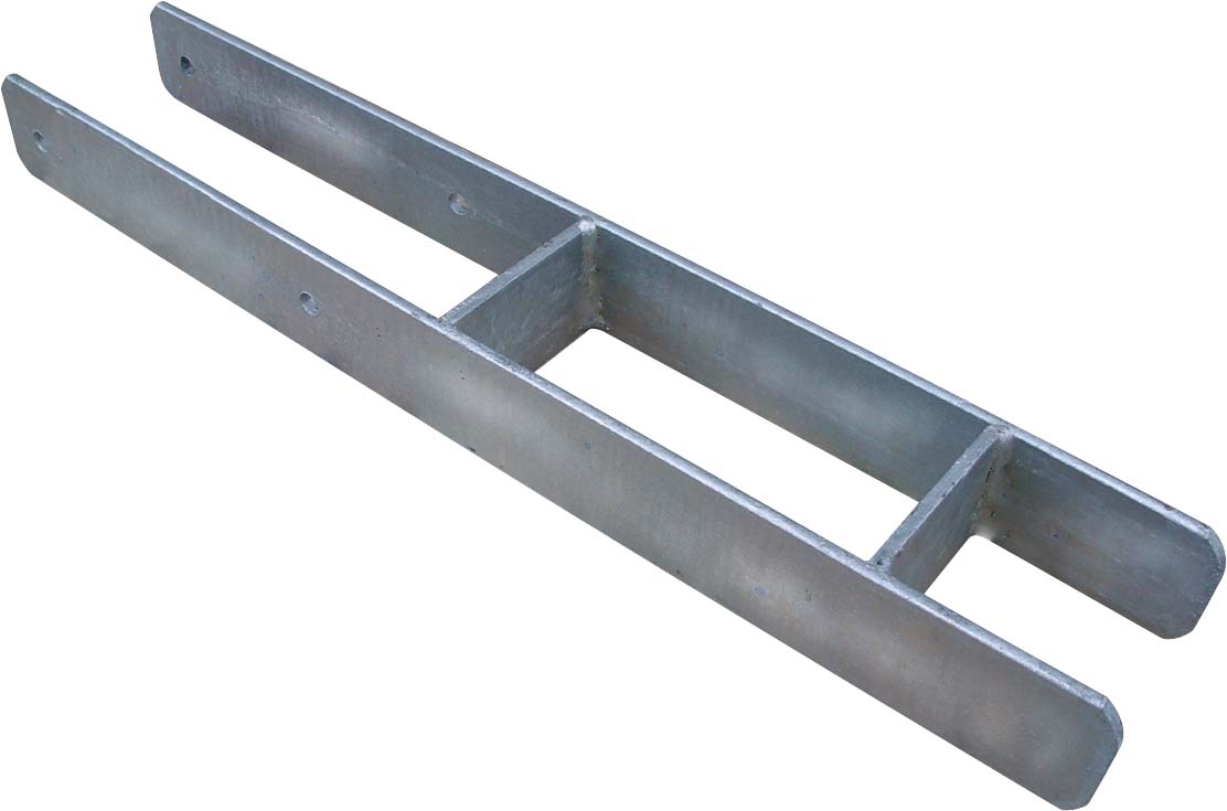 H-Pfostenträger, schwer - 91 mm H-Pfostenträger, schwer - 91 mm aus Edelstahl Farbe silber