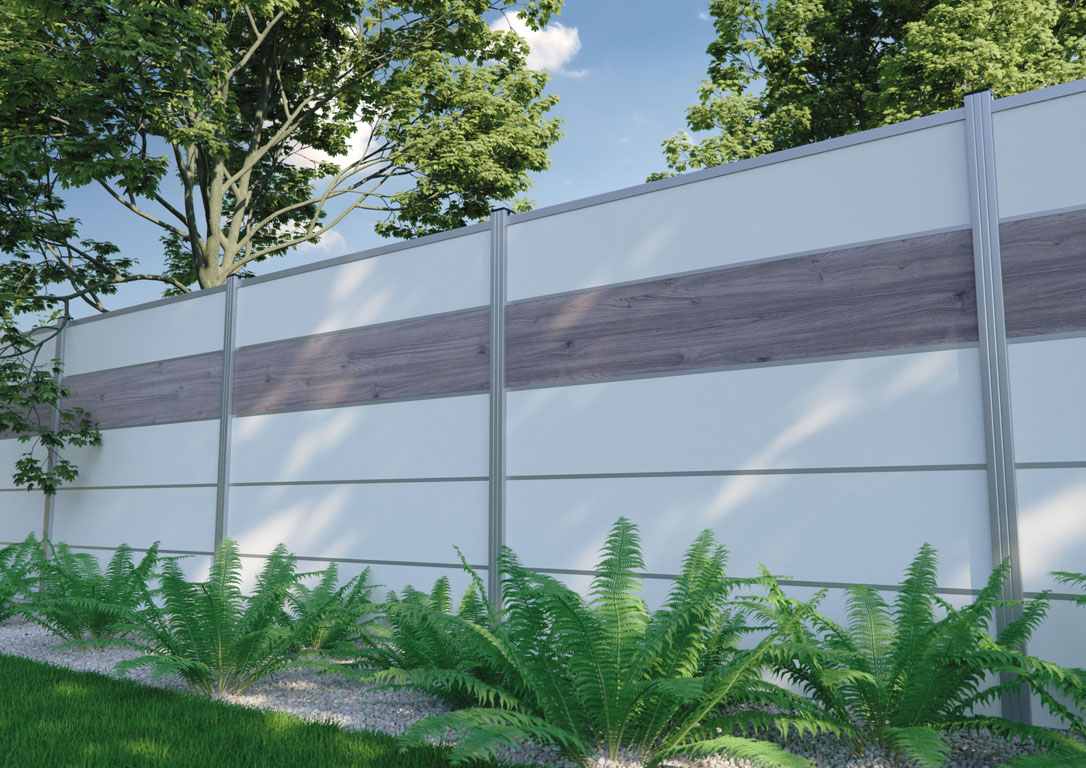 Ambiente mit FARÖ-Serie HPL-Steckzaunsystem