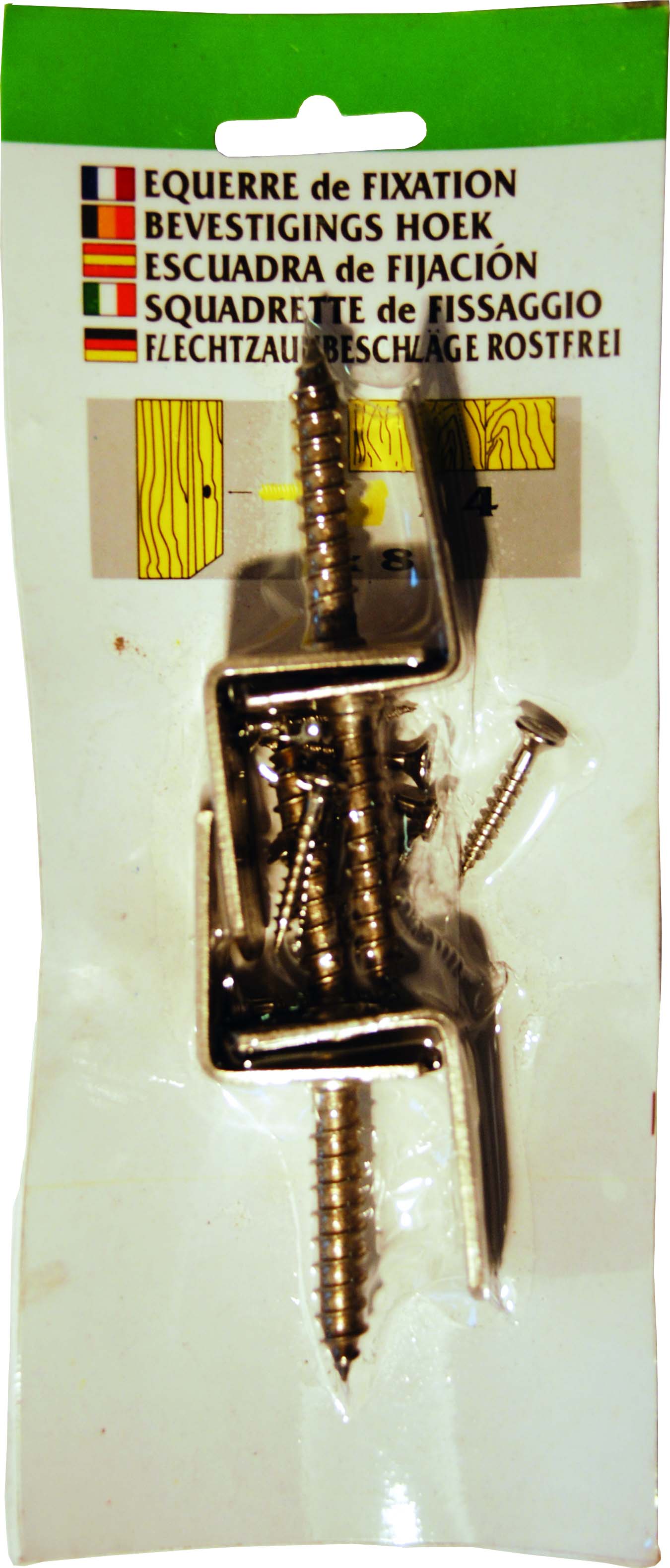 Winkelbeschlag 4er-Karte, V2A Winkelbeschlag 4er-Karte, V2A aus Edelstahl Farbe silber