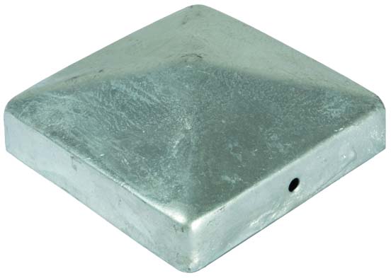 Pfostenabdeckung aus Metall 7 x 7 cm Pfostenabdeckung aus Metall 7 x 7 cm aus Stahl Farbe feuerverzinkt