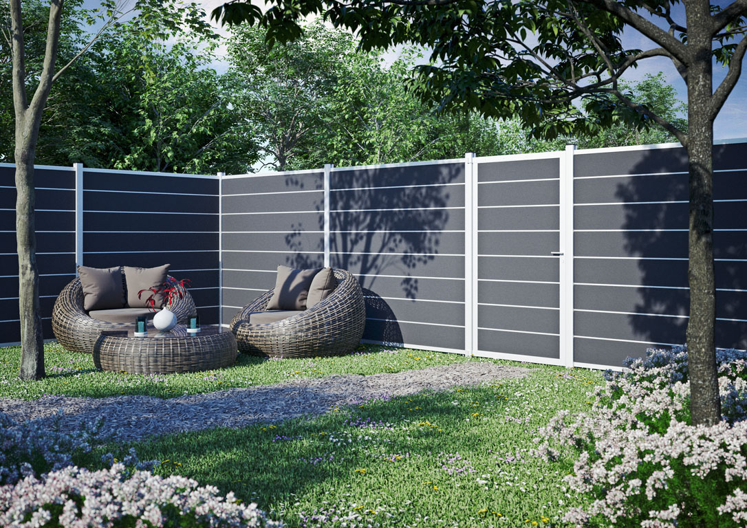 Ambiente mit GOTLAND-Serie WPC-Steckzaunsystem