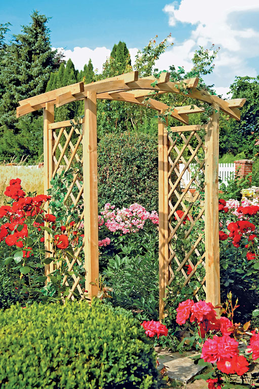 Bogen-Pergola-Entrée Bogen-Pergola-Entrée aus Kiefer/Fichte Farbe grün