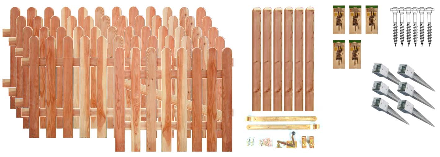 Zaunset AUSTIN 1, 4x Anholt Lärche 180/80 aus Lärche Farbe natur