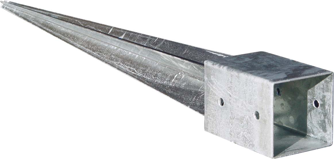 Einschlagbodenhülse 71 x 71 x 750 mm Einschlagbodenhülse 71 x 71 x 750 mm aus Stahl Farbe verzinkt