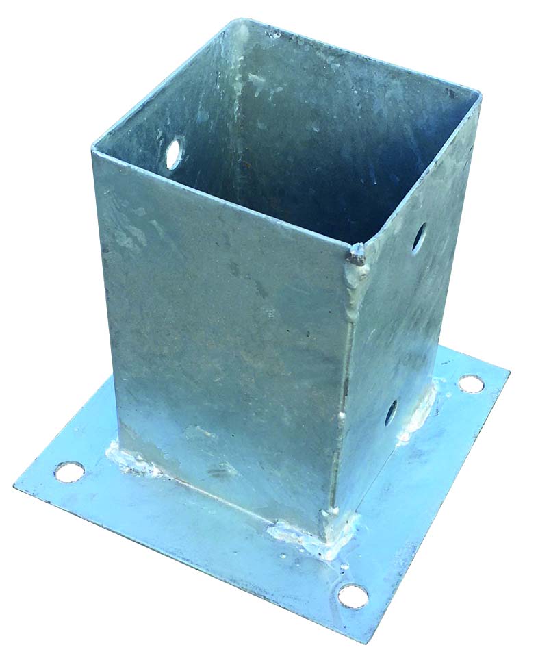 Aufschraubhülse 15 x 15 x 15 cm Aufschraubhülse 15 x 15 x 15 cm aus Stahl Farbe verzinkt